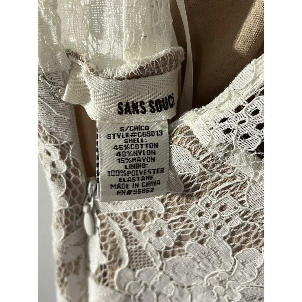 White Lace Dress Size Small Bride High Neck Sexy Reception Bachelorette Bridal - Picture 6 of 8